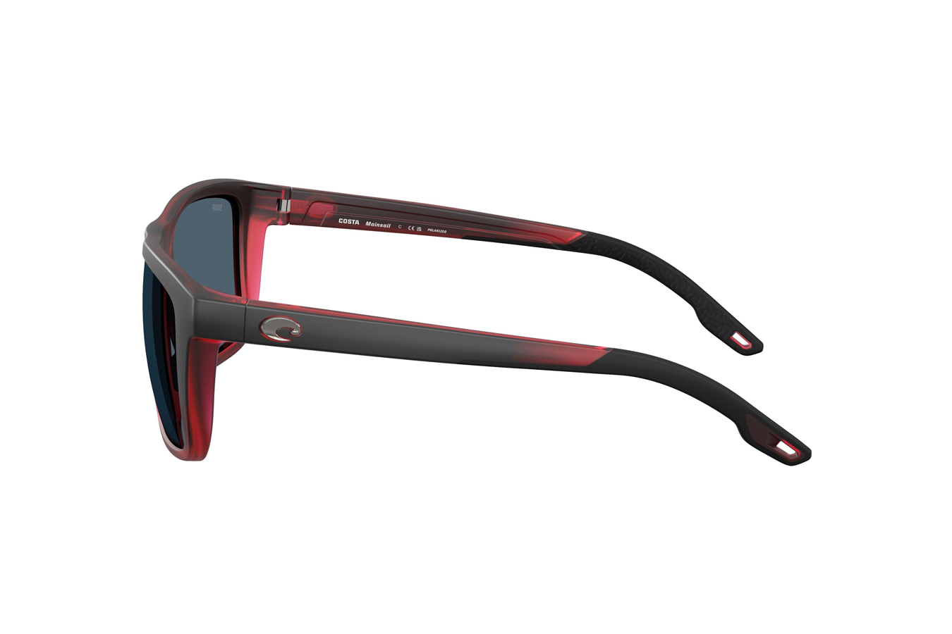 COSTA DEL MAR Mainsail Sunglasses with Red Sky Frame and Gray Polarized Lenses